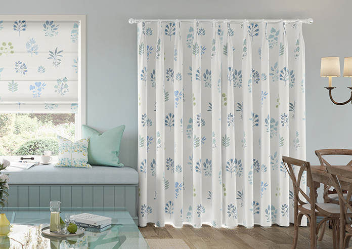 Botanical Velvet, River Blue - Made to Measure Curtains - Image 7